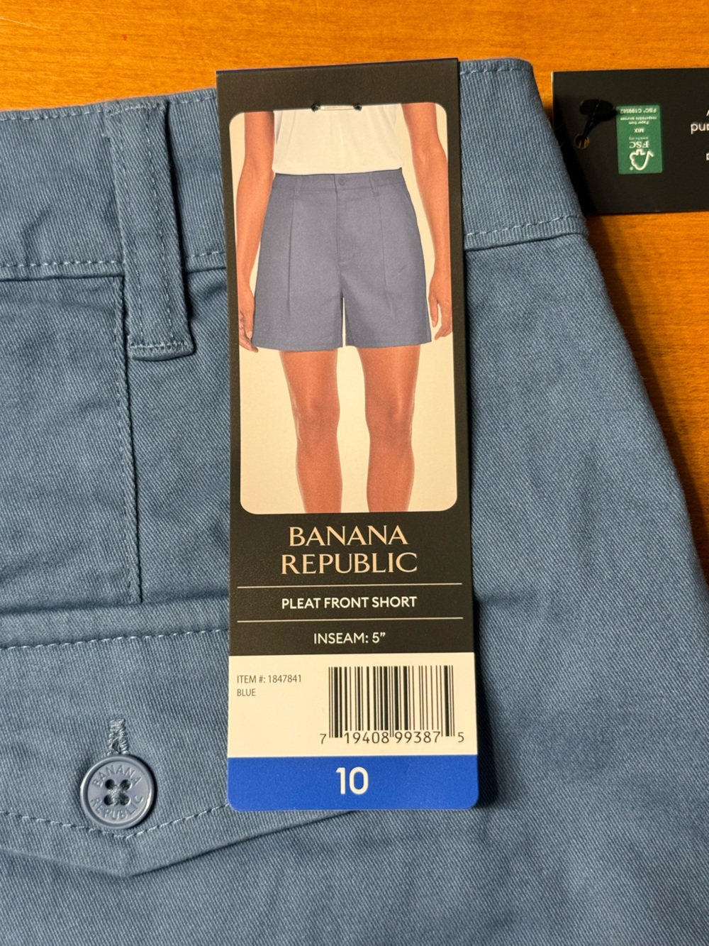 Banana Republic Dusty Blue Pleated Front Shorts